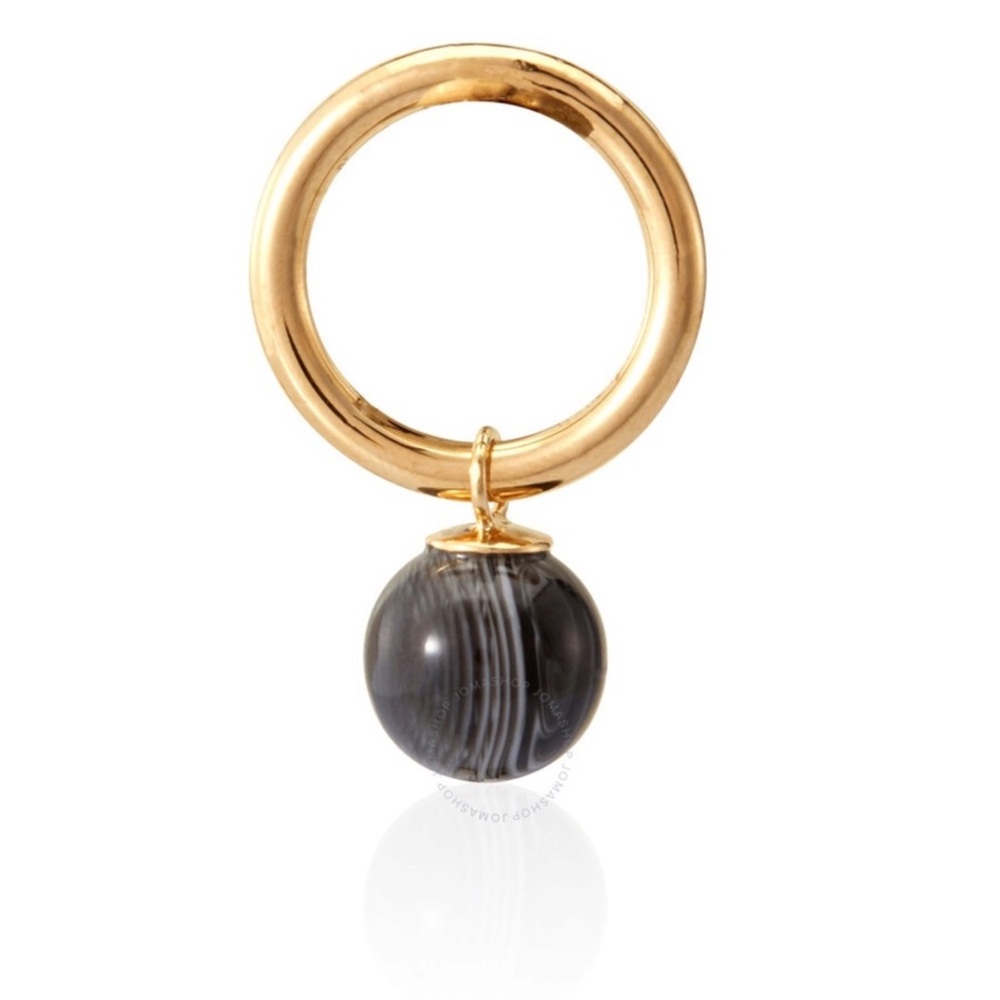 Burberry Gold and Black Ring with Pendant